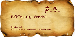 Páskuly Vendel névjegykártya